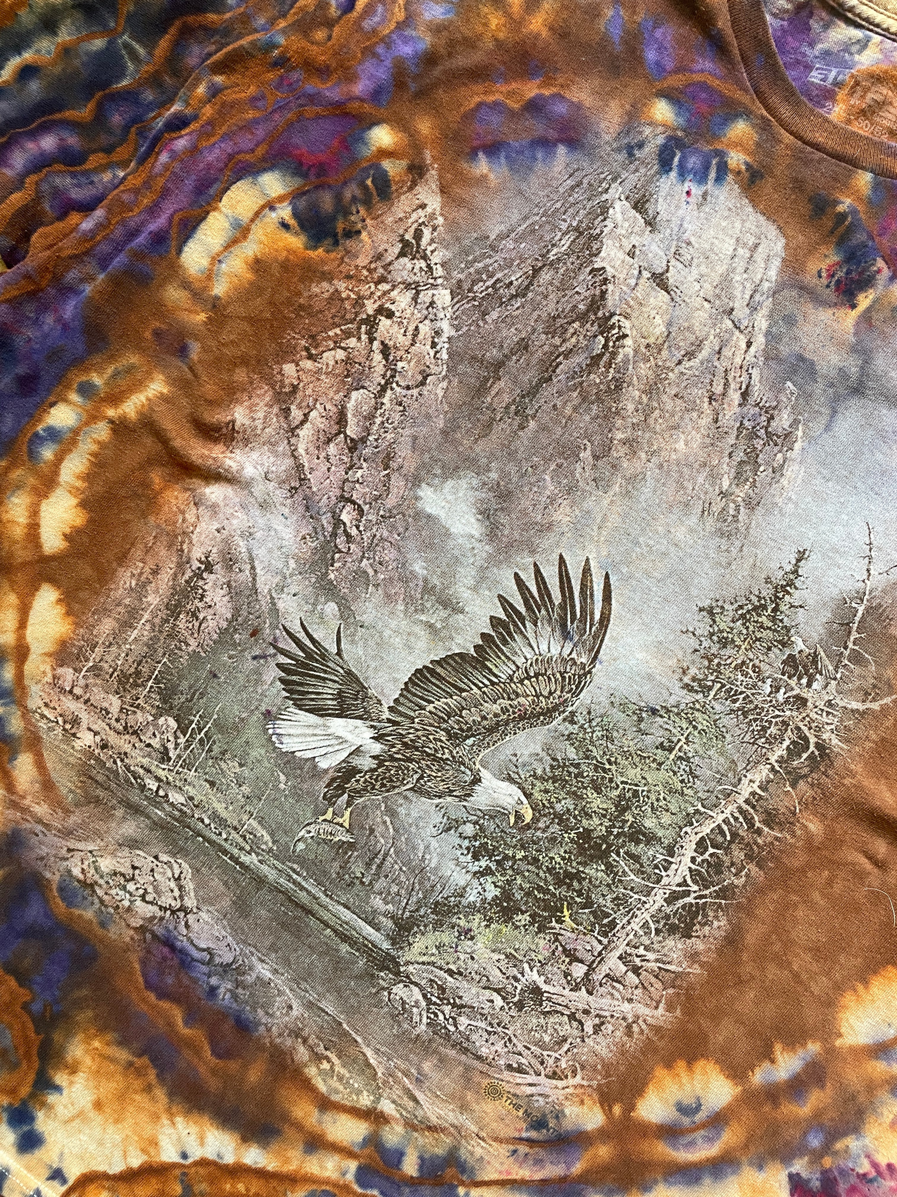 Mountain Eagle Terracotta and Violet Geode Short Sleeve Tie Dye T-Shirt | Men's 2XL