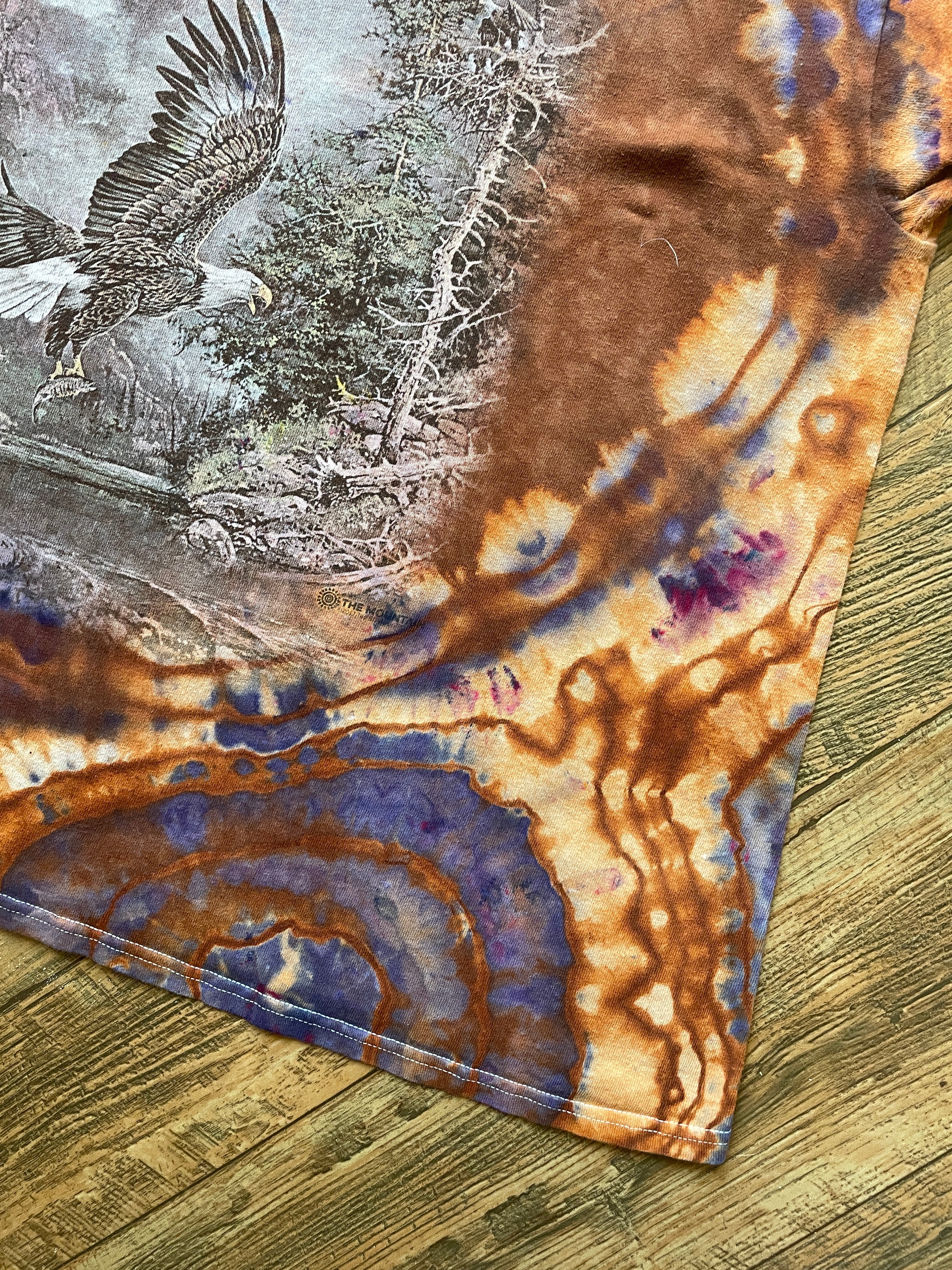 Mountain Eagle Terracotta and Violet Geode Short Sleeve Tie Dye T-Shirt | Men's 2XL