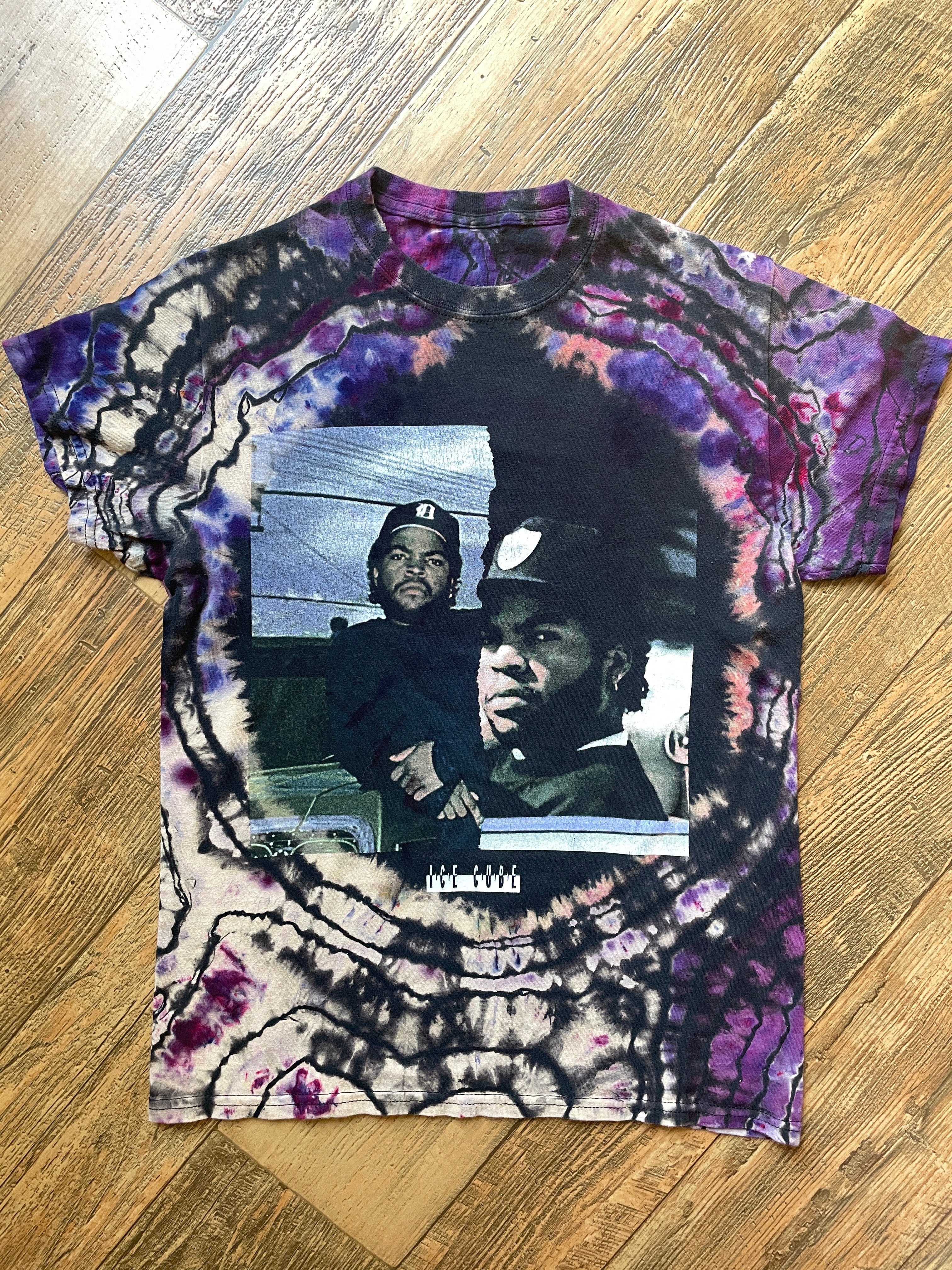 Ice Cube Black and Purple Geode Short Sleeve Tie Dye T-Shirt | Men's XS/Youth XS