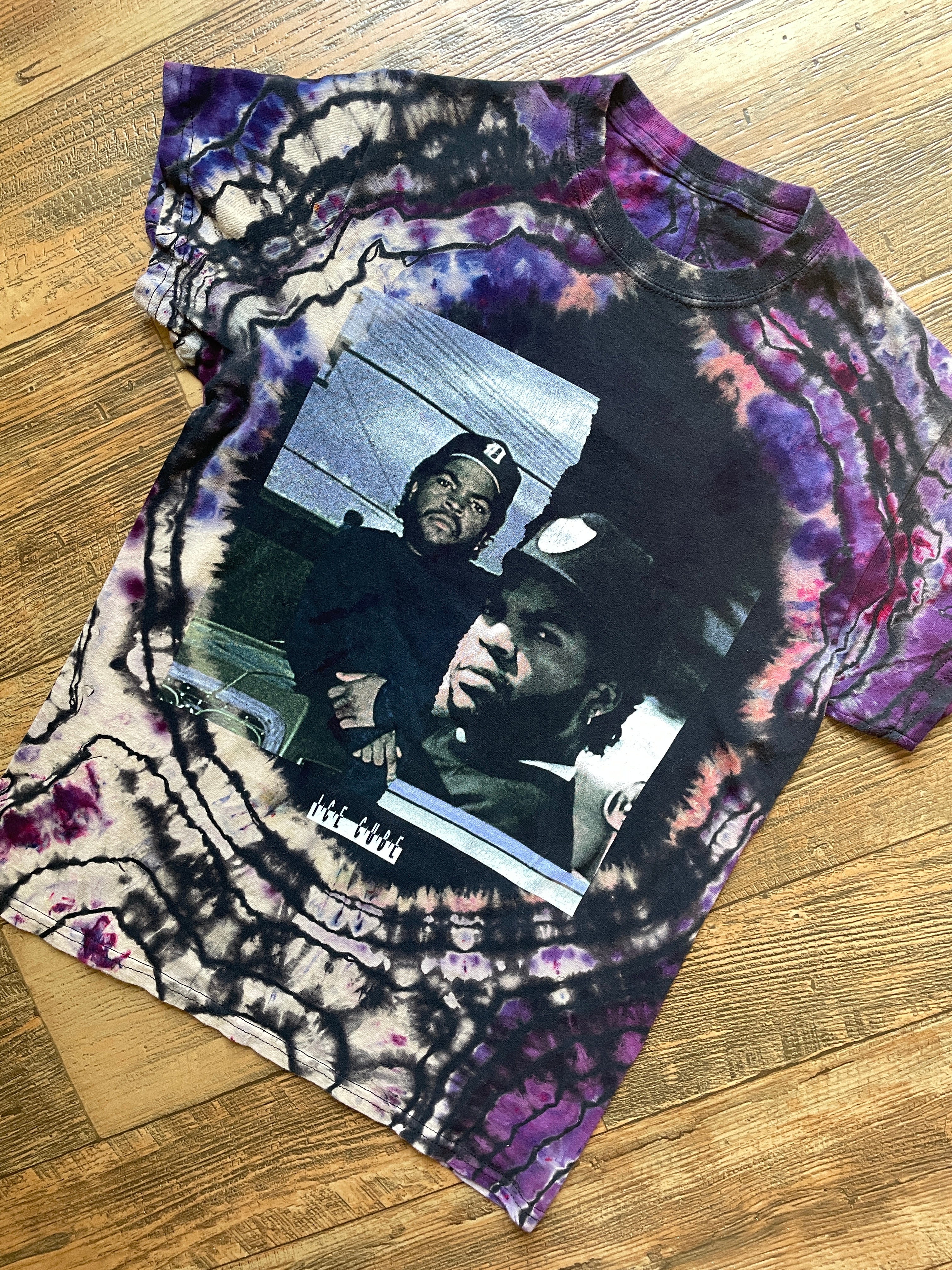 Ice Cube Black and Purple Geode Short Sleeve Tie Dye T-Shirt | Men's XS/Youth XS