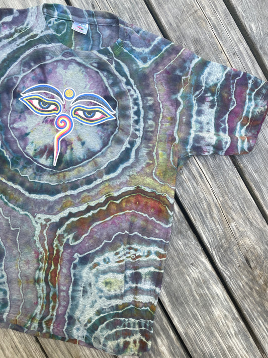 Kaleidoscope Eyes Multicolor Geode Short Sleeve Tie Dye T-Shirt | Men's L/XL