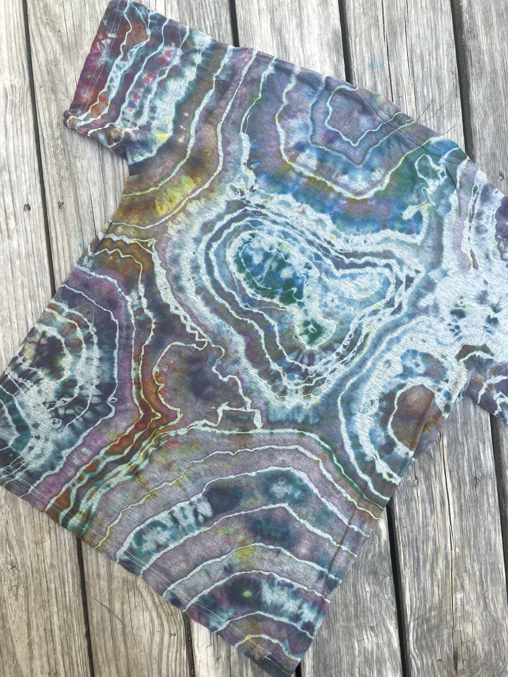 Kaleidoscope Eyes Multicolor Geode Short Sleeve Tie Dye T-Shirt | Men's L/XL