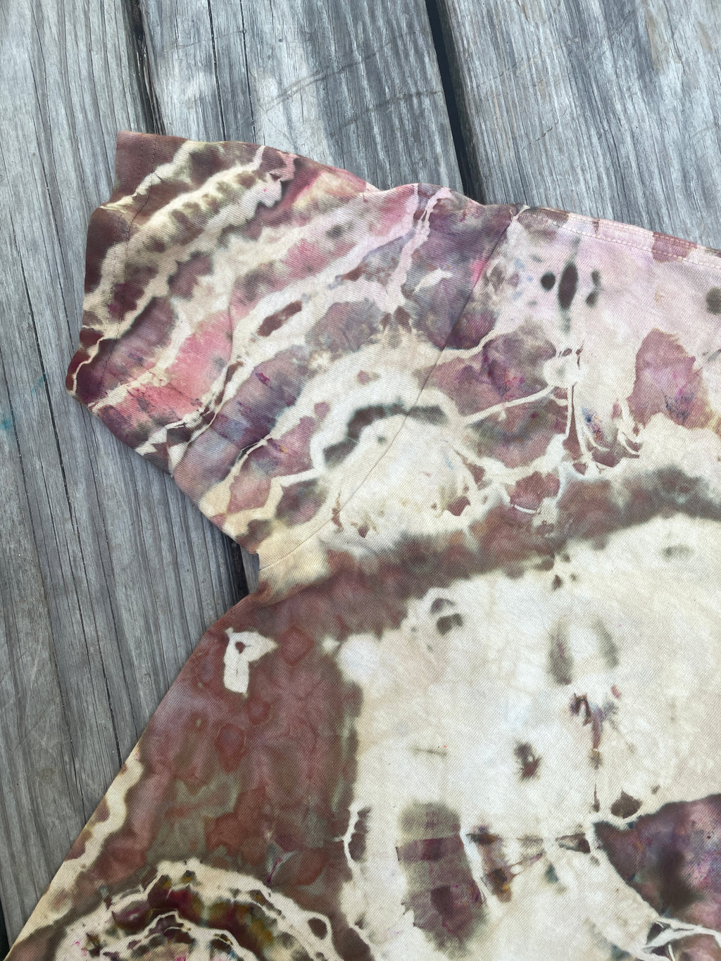 Brown and Tan Animal Kingdom Geode Short Sleeve Tie Dye T-Shirt | Men's Medium