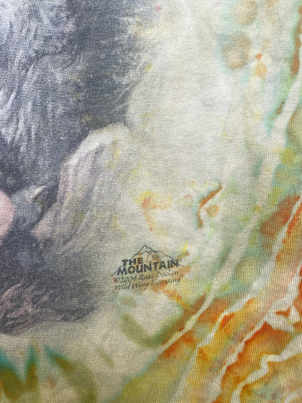 Mother Nature Green and Orange Geode Short Sleeve Tie Dye T-Shirt | Men's XL