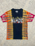 ACDC Highway to Hell Red and Black Short Sleeve Tie Dye T-Shirt | Men's XS