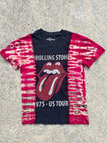 The Rolling Stones Hot Lips Red and Black Short Sleeve Tie Dye T-Shirt | Men's XS