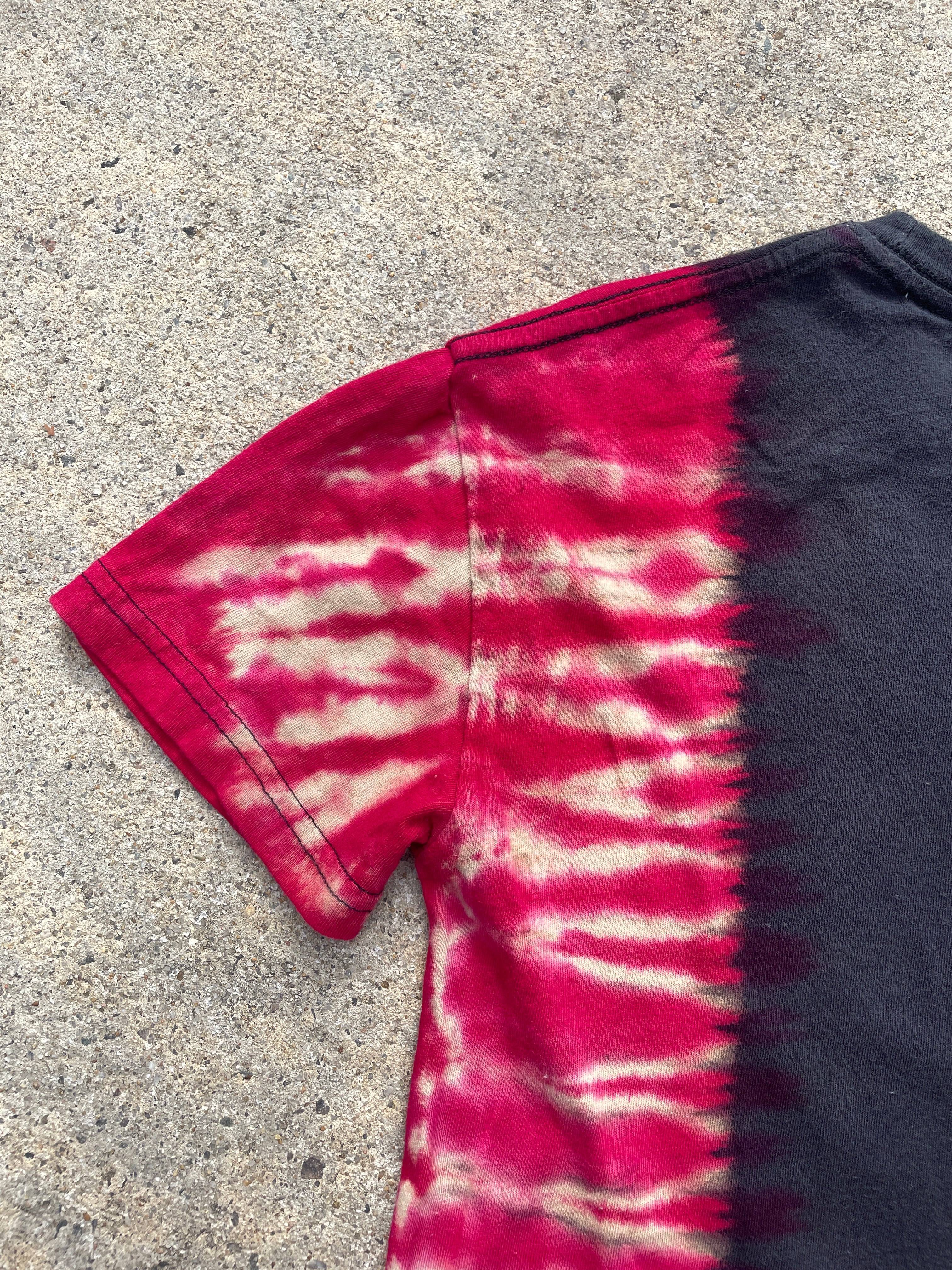 The Rolling Stones Hot Lips Red and Black Short Sleeve Tie Dye T-Shirt | Men's XS