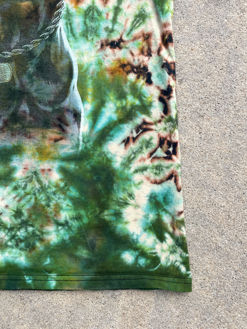 Rottweiler "Fear is for Others" Green and Black Short Sleeve Tie Dye T-Shirt | Men's Small