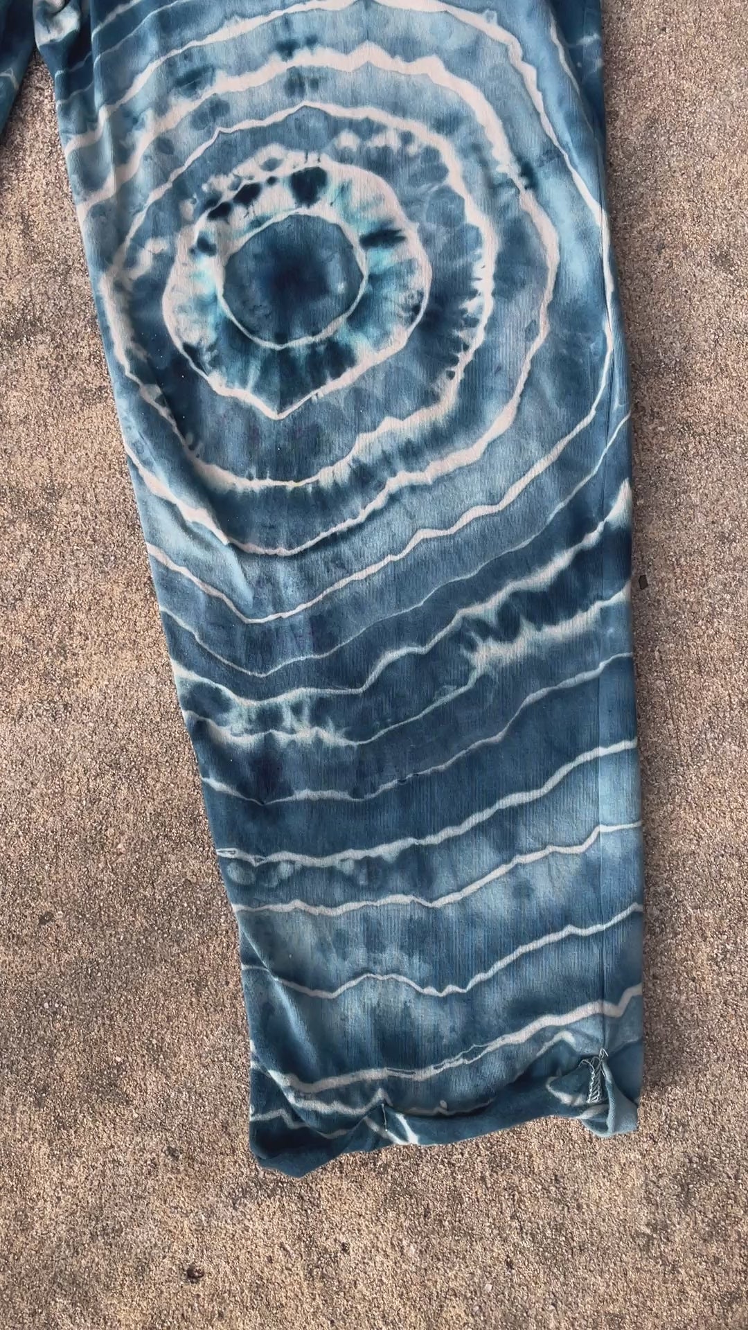 Blue Waves Tie Dye Jumpsuit | Women's Size Small/Medium | Blue and White Geode Jumper