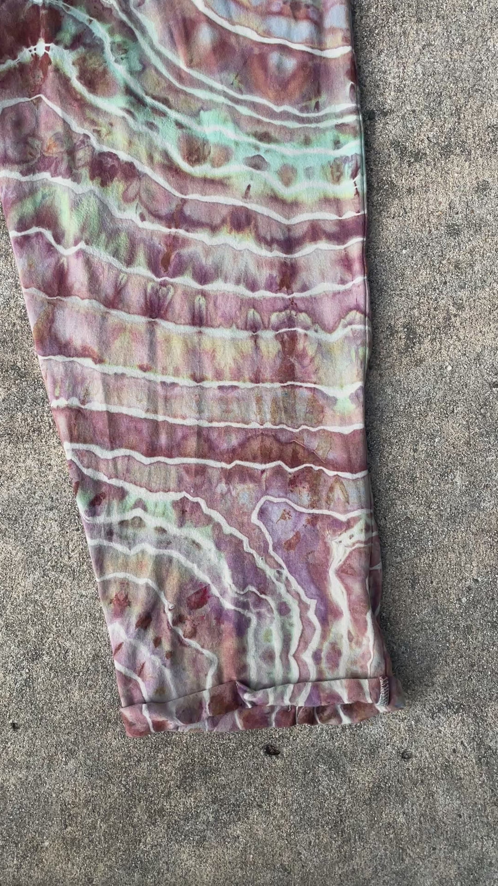 Mellow Mushroom Tie Dye Jumpsuit | Women's Size Small/Medium | Pink and Blue Geode Jumper