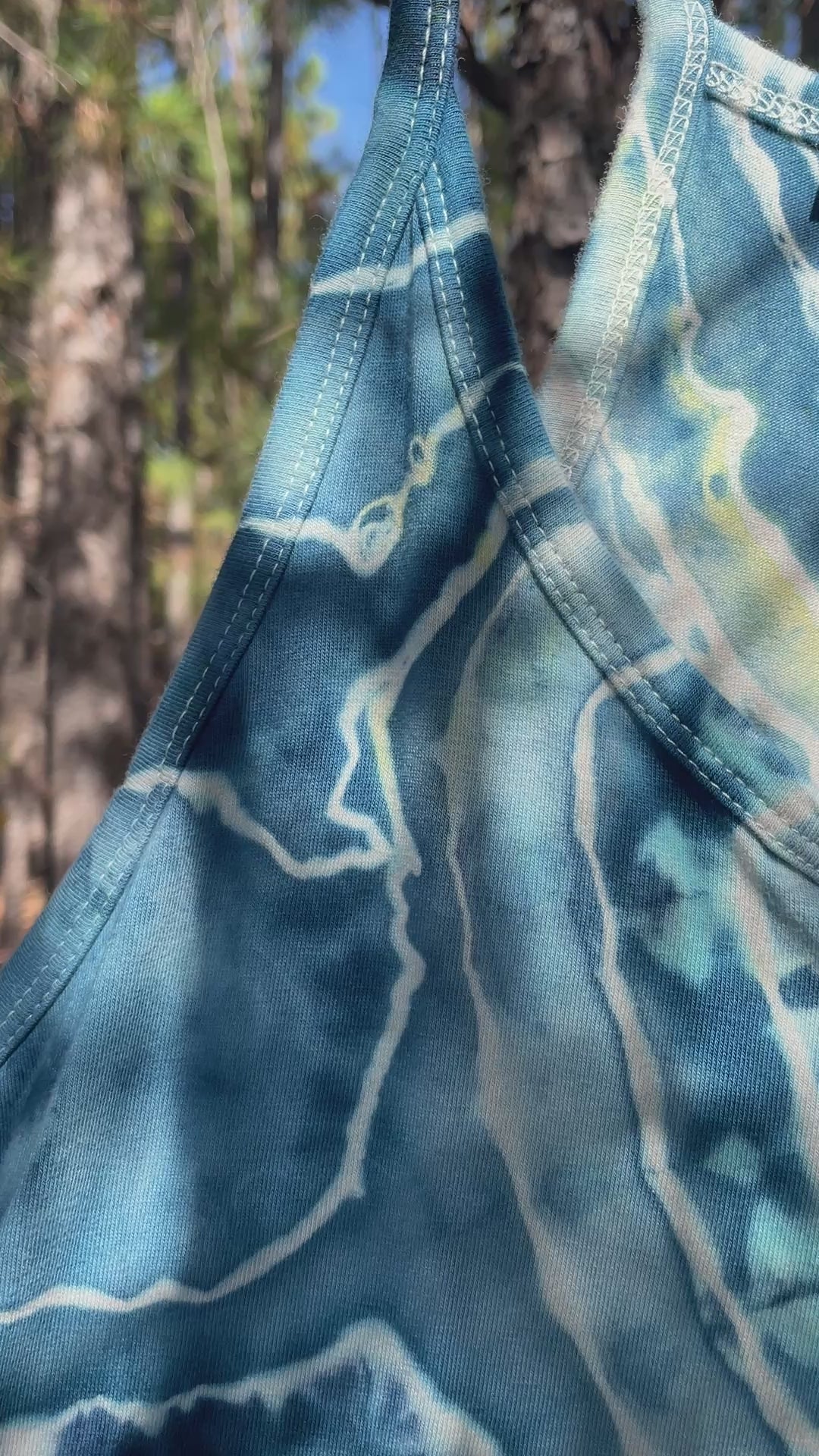 Blue Waves Tie Dye Jumpsuit | Women's Size Small/Medium | Blue and White Geode Jumper