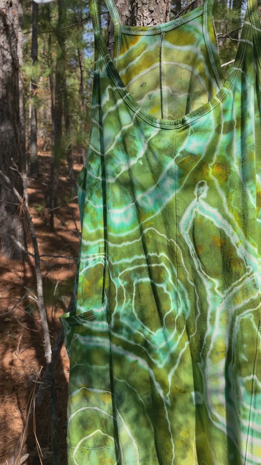 Groovy Green Tie Dye Jumpsuit | Women's Size Small/Medium | Green and Blue Geode Jumper