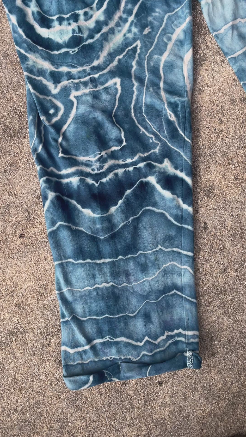 Blue Waves Tie Dye Jumpsuit | Women's Size Small/Medium | Blue and White Geode Jumper