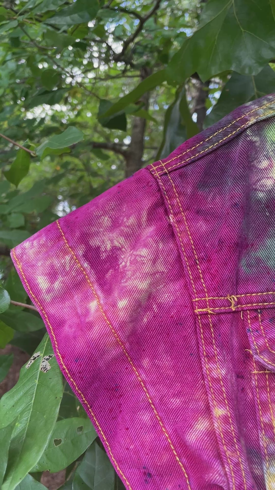 SMALL Women's Handmade Tie Dye Jumpsuit (WITH POCKETS) | One-of-a-Kind Yellow and Green Denim Coveralls