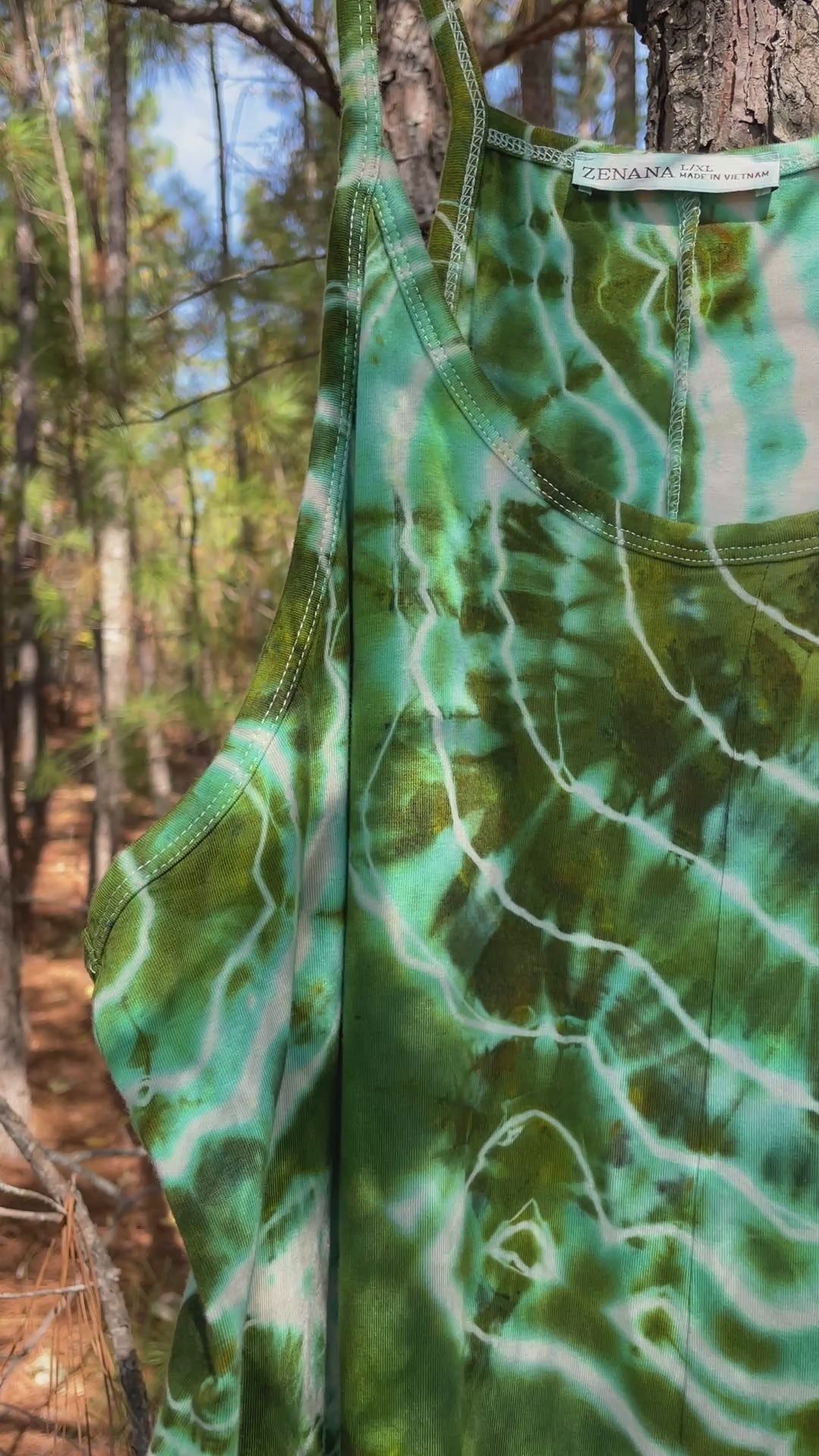 Groovy Green Tie Dye Jumpsuit | Women's Size Large/XL | Green and Blue Geode Jumper