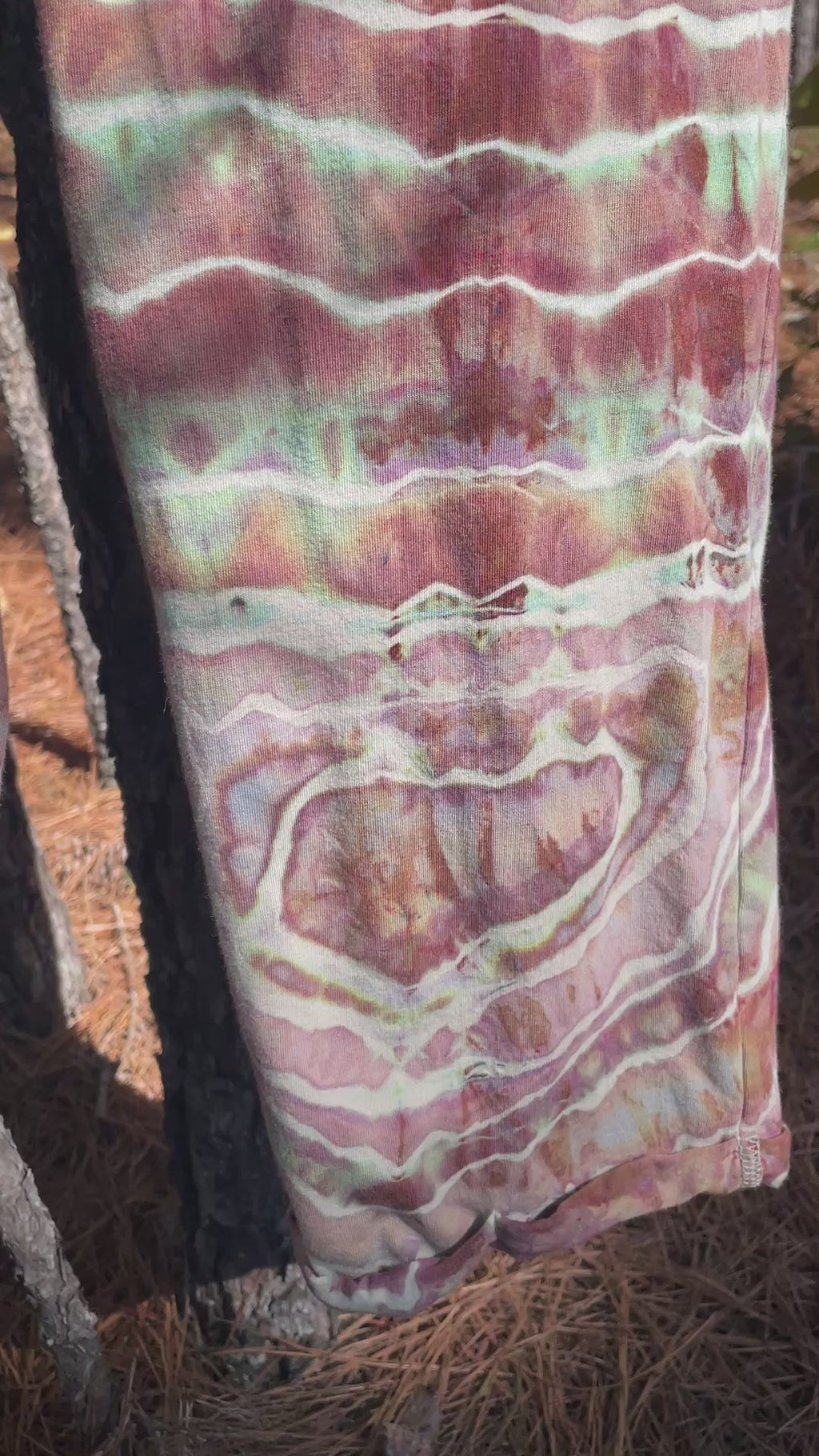 Mellow Mushroom Tie Dye Jumpsuit | Women's Size Small/Medium | Pink and Blue Geode Jumper