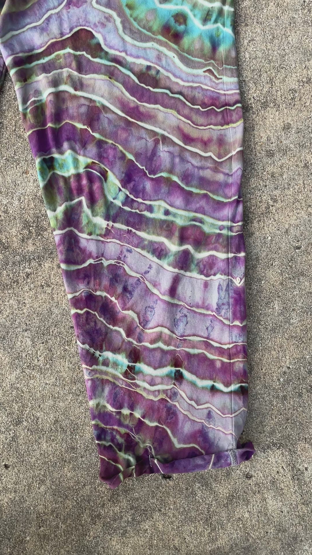 Mood Ring Tie Dye Jumpsuit | Women's Size Small/Medium | Purple and Blue Geode Jumper