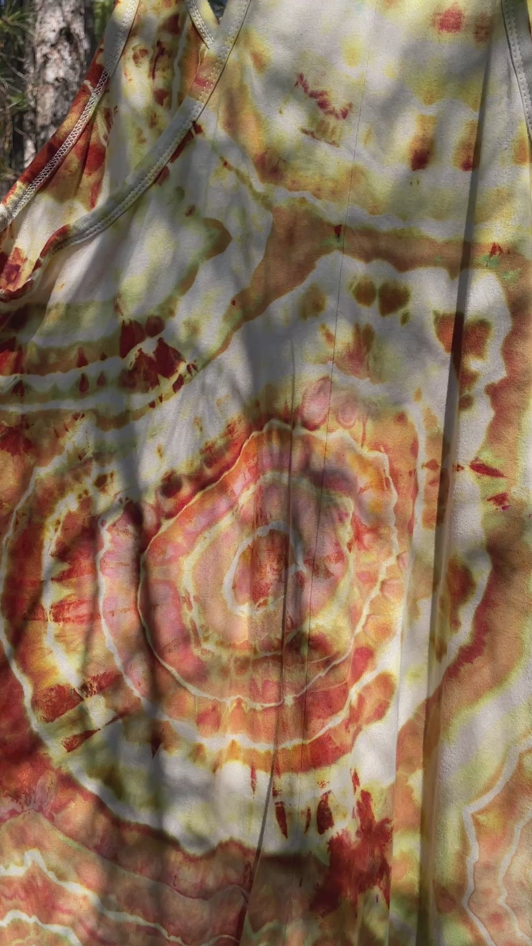 Desert Sun Tie Dye Jumpsuit | Women's Size Small/Medium | Red, Orange, Yellow Geode Jumper