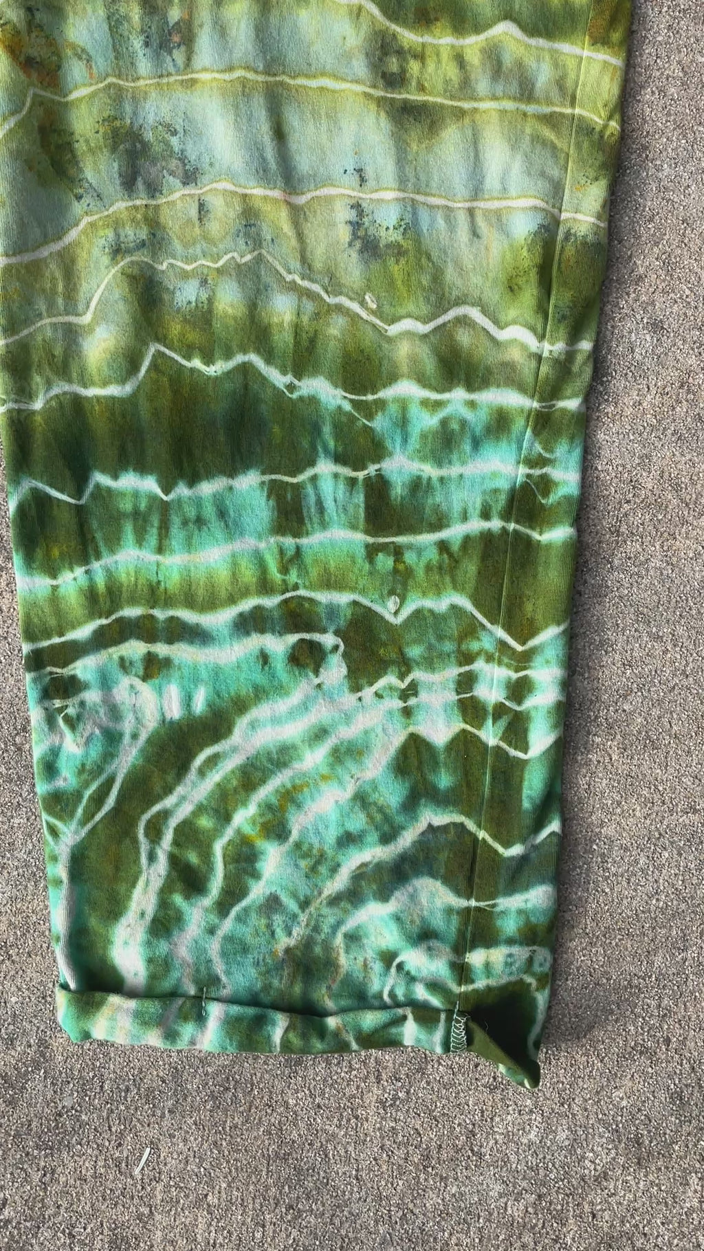 Groovy Green Tie Dye Jumpsuit | Women's Size Large/XL | Green and Blue Geode Jumper