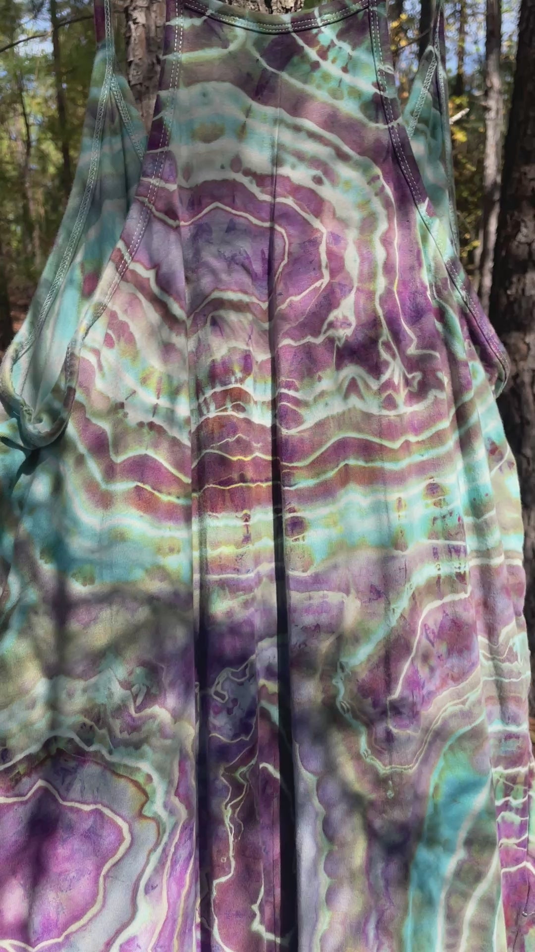 Mood Ring Tie Dye Jumpsuit | Women's Size Small/Medium | Purple and Blue Geode Jumper