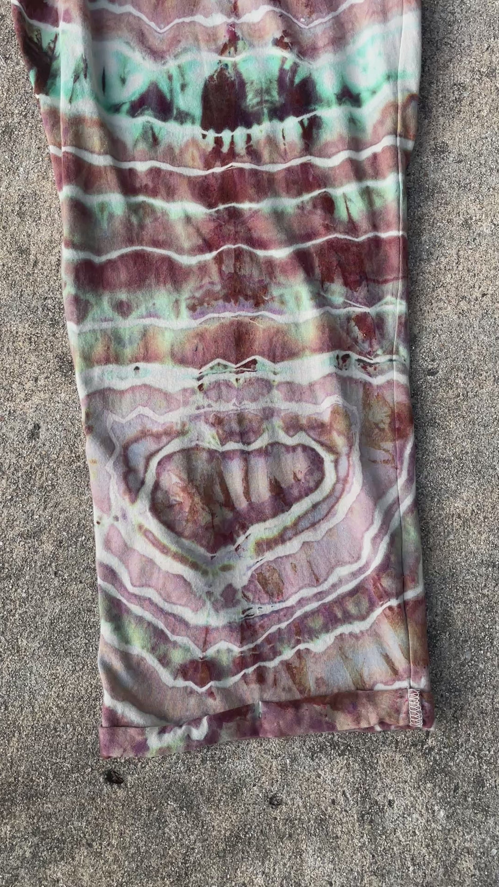 Mellow Mushroom Tie Dye Jumpsuit | Women's Size Small/Medium | Pink and Blue Geode Jumper