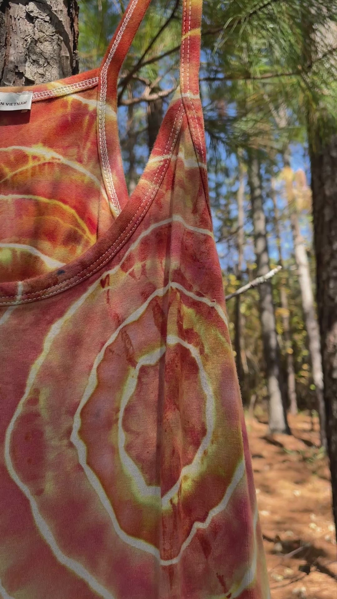 Desert Sun Tie Dye Jumpsuit | Women's Size Large/XL | Red, Orange, Yellow Geode Jumper