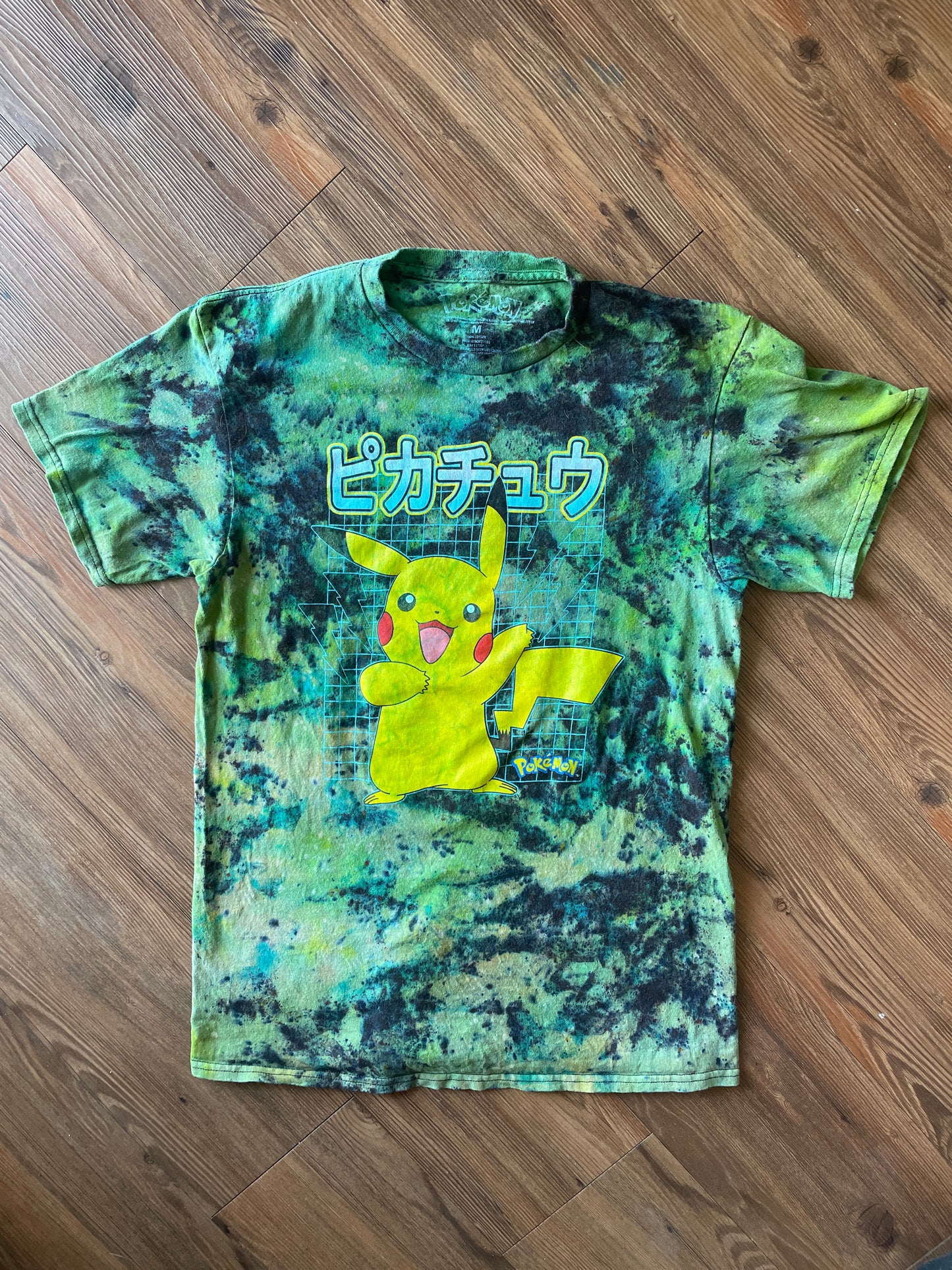 Medium Men’s Pikachu Handmade Tie Dye T-Shirt | Pokemon Tie Dye Short Sleeve