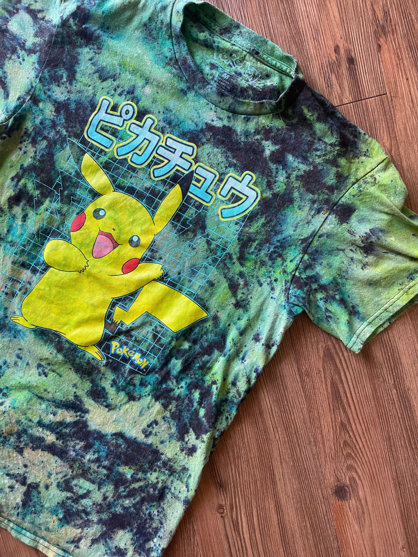 Medium Men’s Pikachu Handmade Tie Dye T-Shirt | Pokemon Tie Dye Short Sleeve