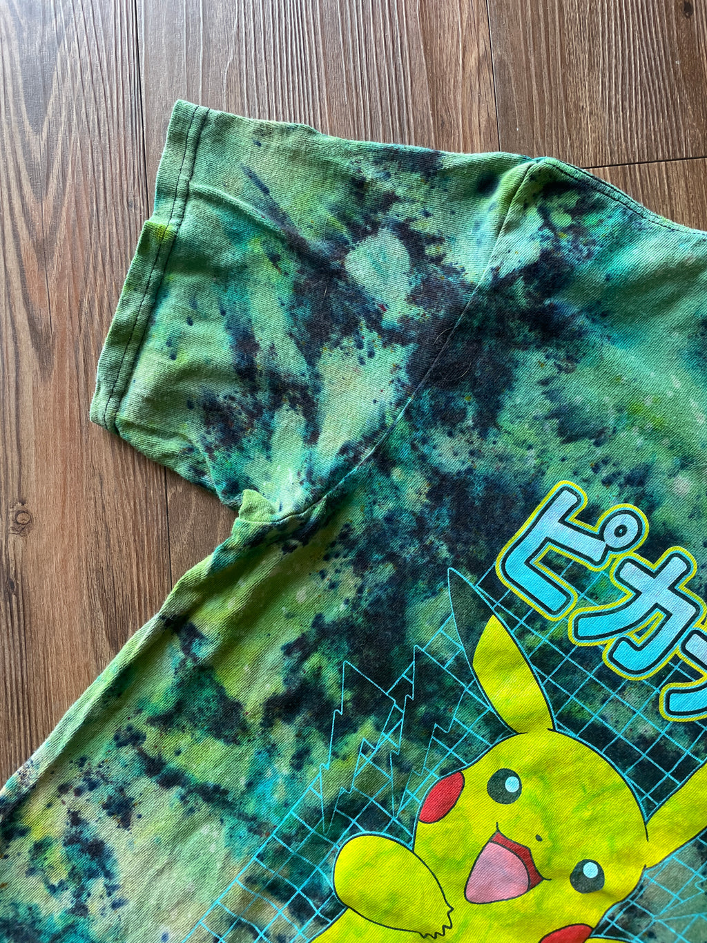 Medium Men’s Pikachu Handmade Tie Dye T-Shirt | Pokemon Tie Dye Short Sleeve