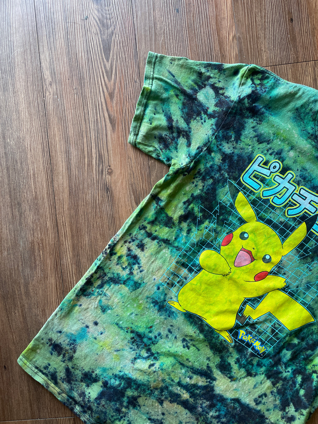 Medium Men’s Pikachu Handmade Tie Dye T-Shirt | Pokemon Tie Dye Short Sleeve