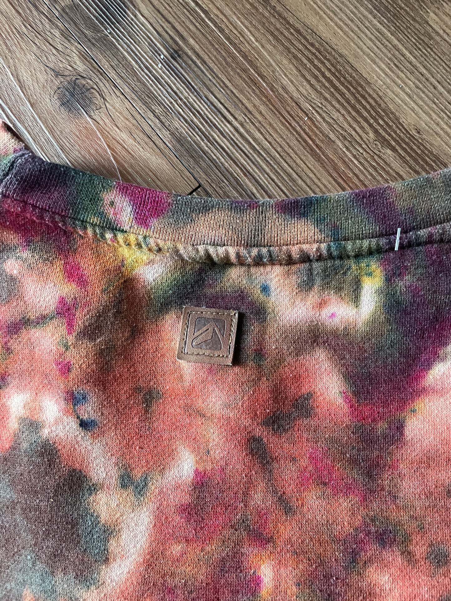 2XL Men’s Park City Utah Green and Brown Crumpled Handmade Tie Dye Sweatshirt