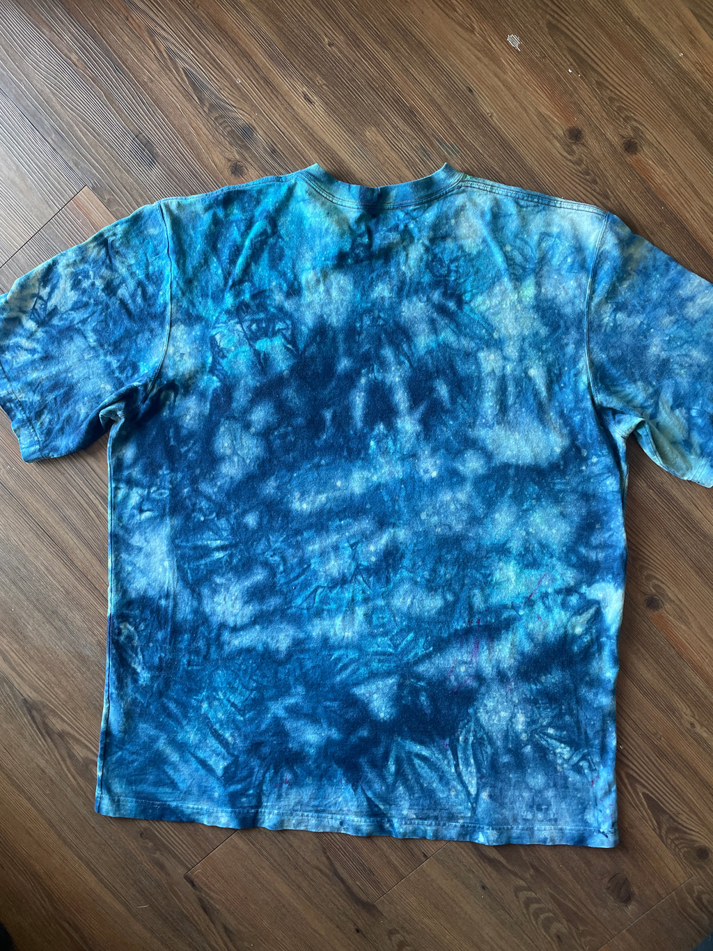 2XL Men’s Carhartt Galaxy Dyed Handmade Tie Dye T-Shirt | Shades of Blue Tie Dye Short Sleeve