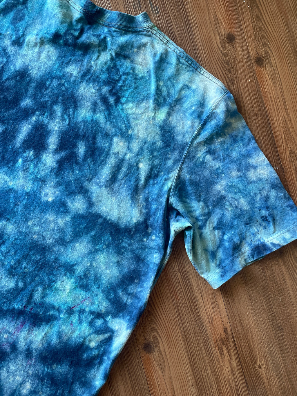 2XL Men’s Carhartt Galaxy Dyed Handmade Tie Dye T-Shirt | Shades of Blue Tie Dye Short Sleeve