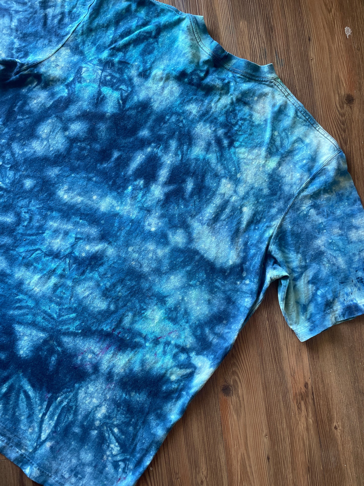2XL Men’s Carhartt Galaxy Dyed Handmade Tie Dye T-Shirt | Shades of Blue Tie Dye Short Sleeve