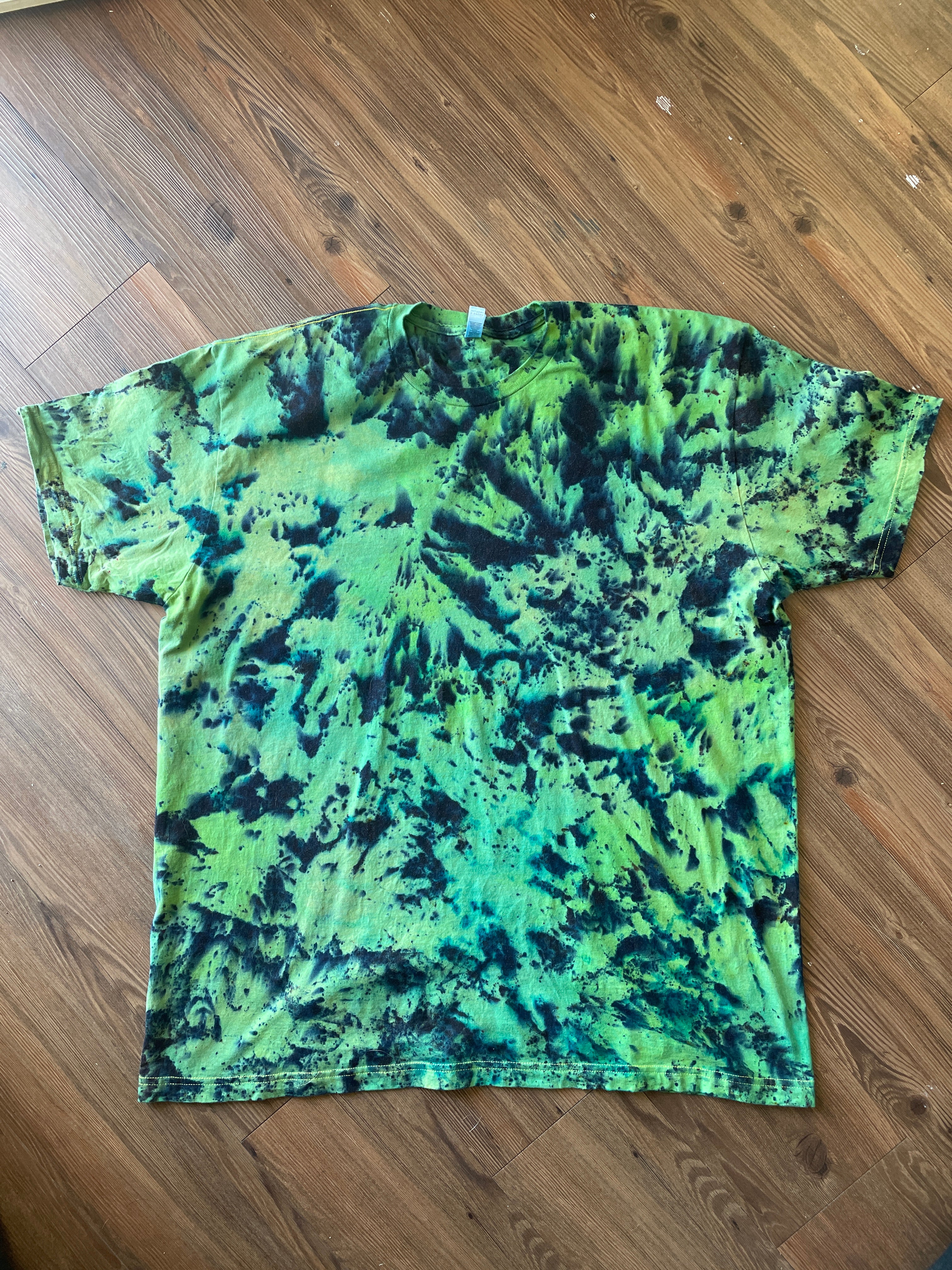 3XL Men’s Green Galaxy Dyed Handmade Tie Dye T-Shirt | Shades of Green American Apparel Tie Dye Short Sleeve