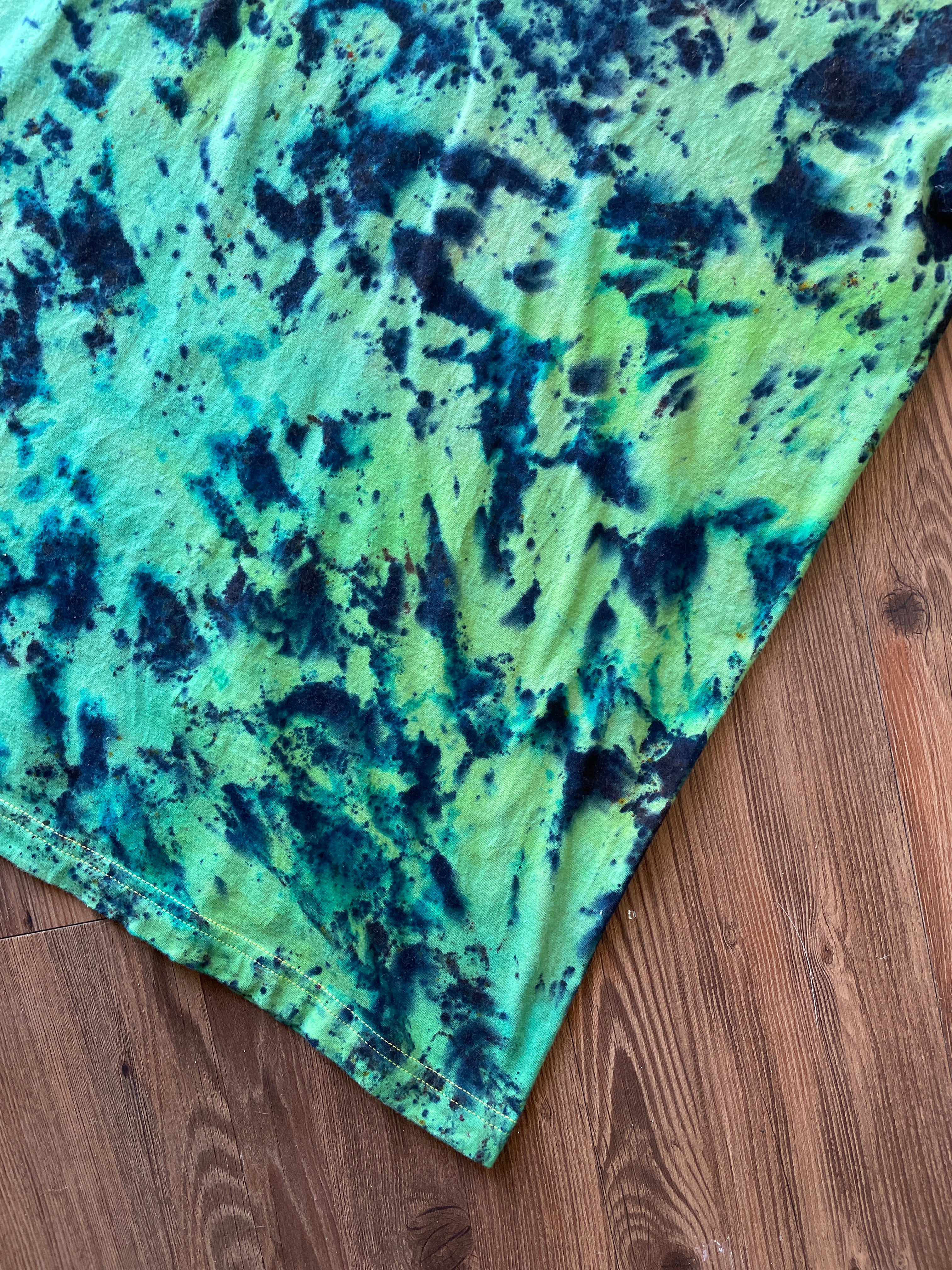 3XL Men’s Green Galaxy Dyed Handmade Tie Dye T-Shirt | Shades of Green American Apparel Tie Dye Short Sleeve