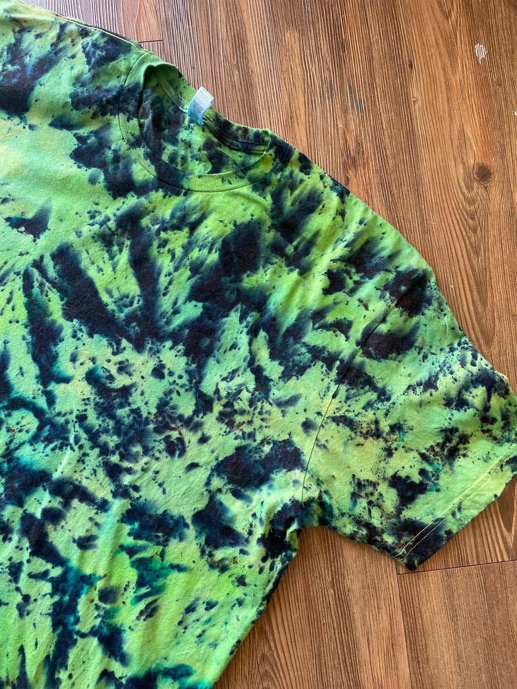 3XL Men’s Green Galaxy Dyed Handmade Tie Dye T-Shirt | Shades of Green American Apparel Tie Dye Short Sleeve