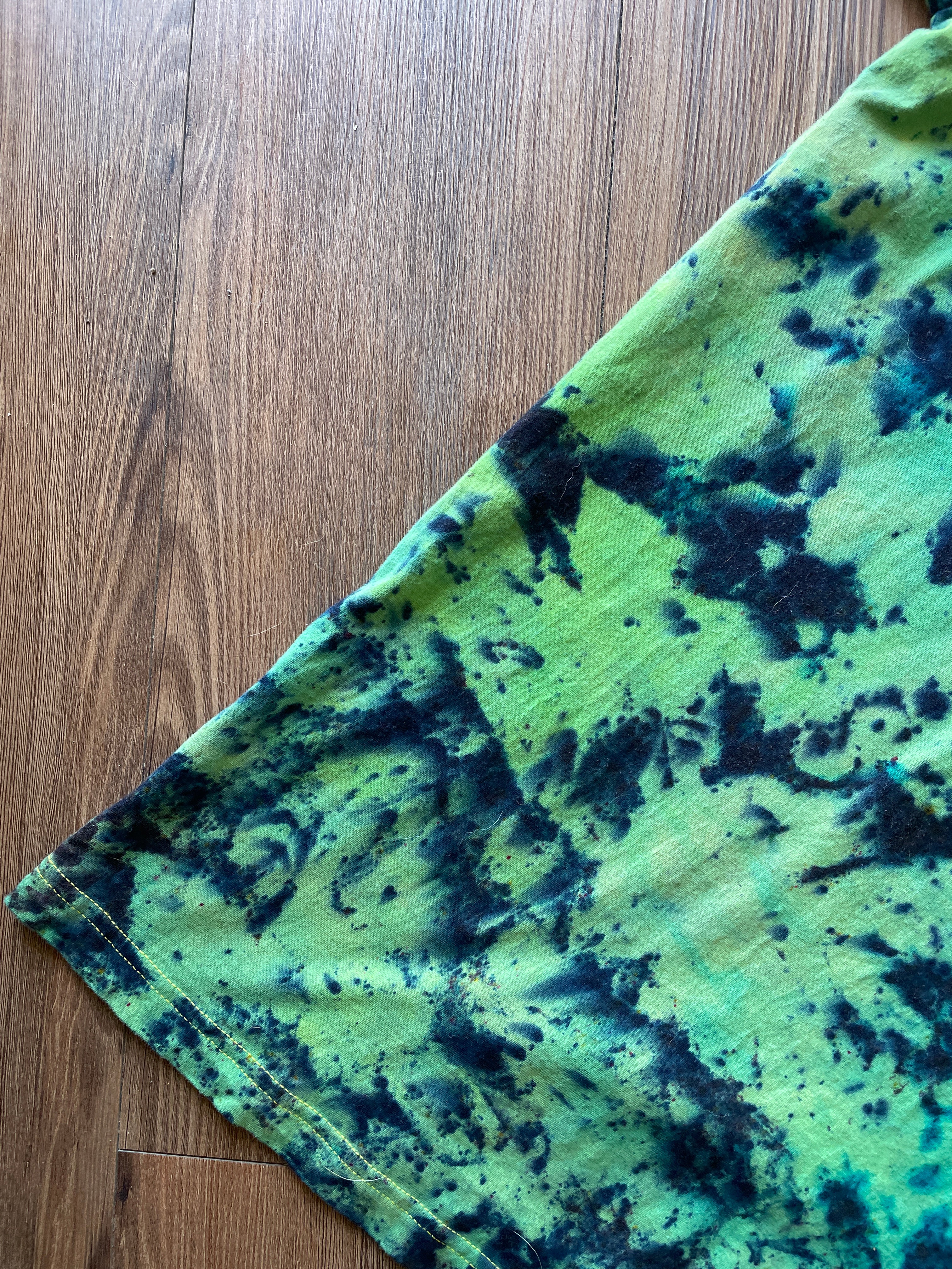 3XL Men’s Green Galaxy Dyed Handmade Tie Dye T-Shirt | Shades of Green American Apparel Tie Dye Short Sleeve