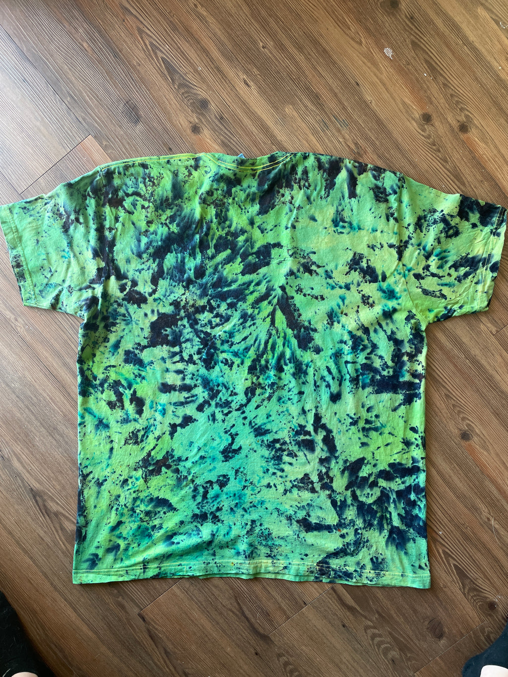 3XL Men’s Green Galaxy Dyed Handmade Tie Dye T-Shirt | Shades of Green American Apparel Tie Dye Short Sleeve