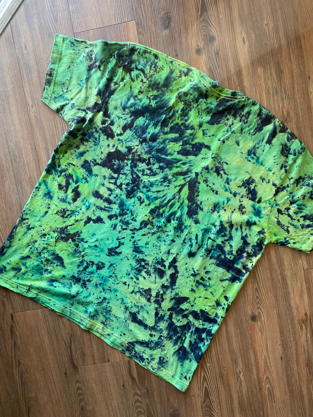 3XL Men’s Green Galaxy Dyed Handmade Tie Dye T-Shirt | Shades of Green American Apparel Tie Dye Short Sleeve