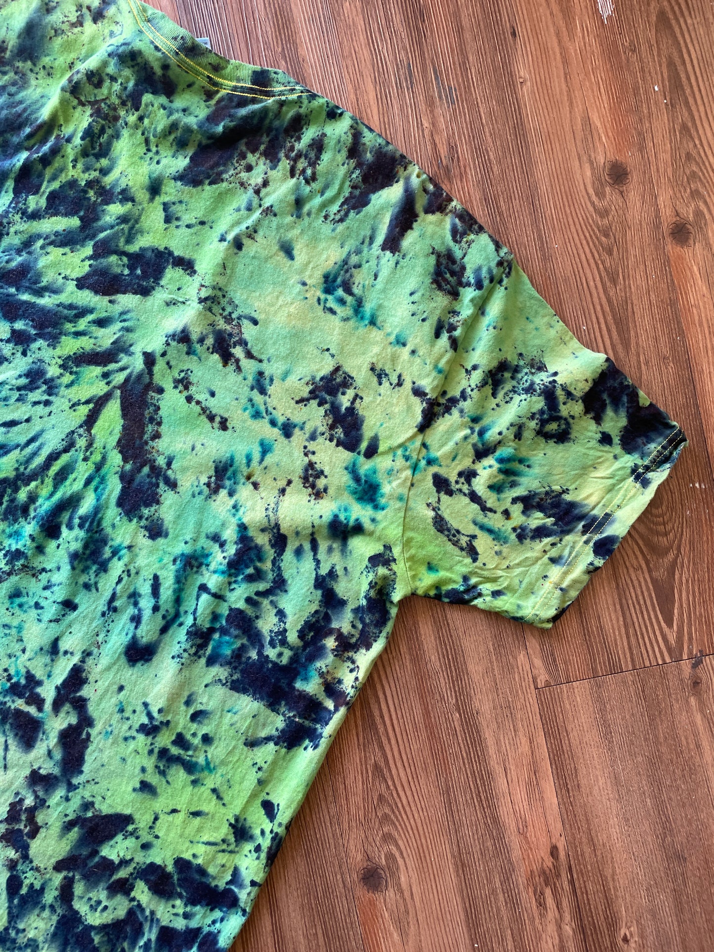 3XL Men’s Green Galaxy Dyed Handmade Tie Dye T-Shirt | Shades of Green American Apparel Tie Dye Short Sleeve
