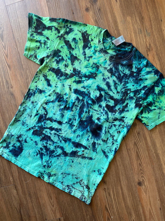 Medium Men’s Green Galaxy Dyed Handmade Tie Dye T-Shirt | Shades of Green Tie Dye Short Sleeve