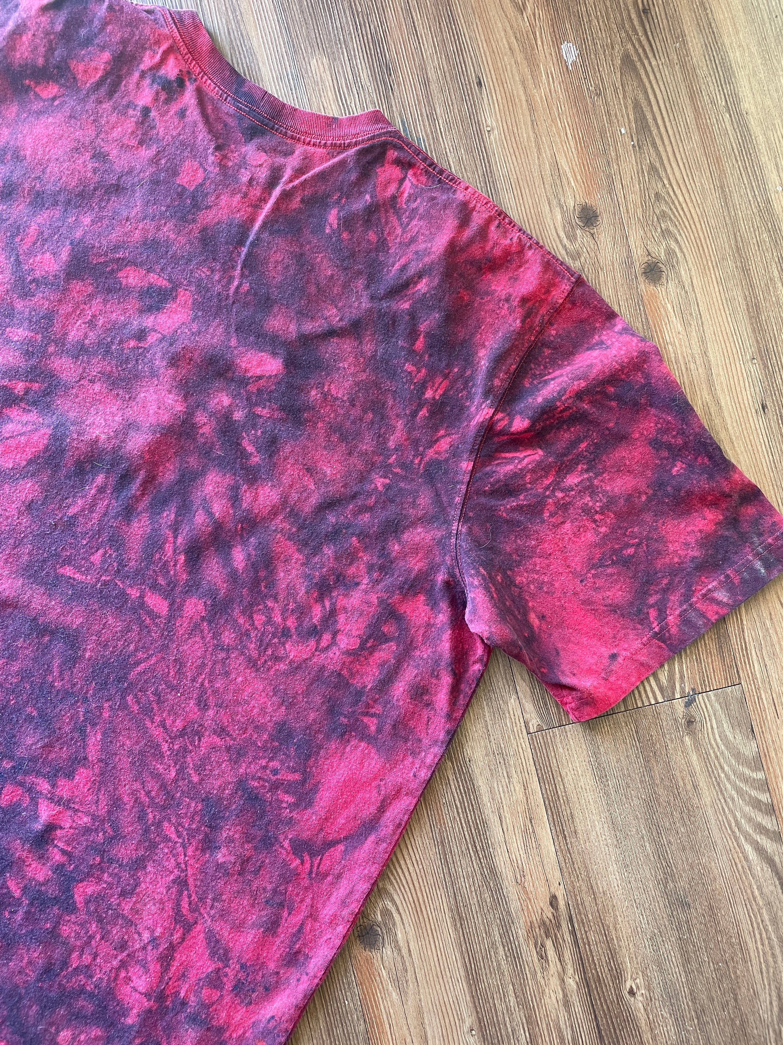 3XL Men’s Red and Black Carhartt Galaxy Dyed Handmade Tie Dye Short Sleeve T-Shirt