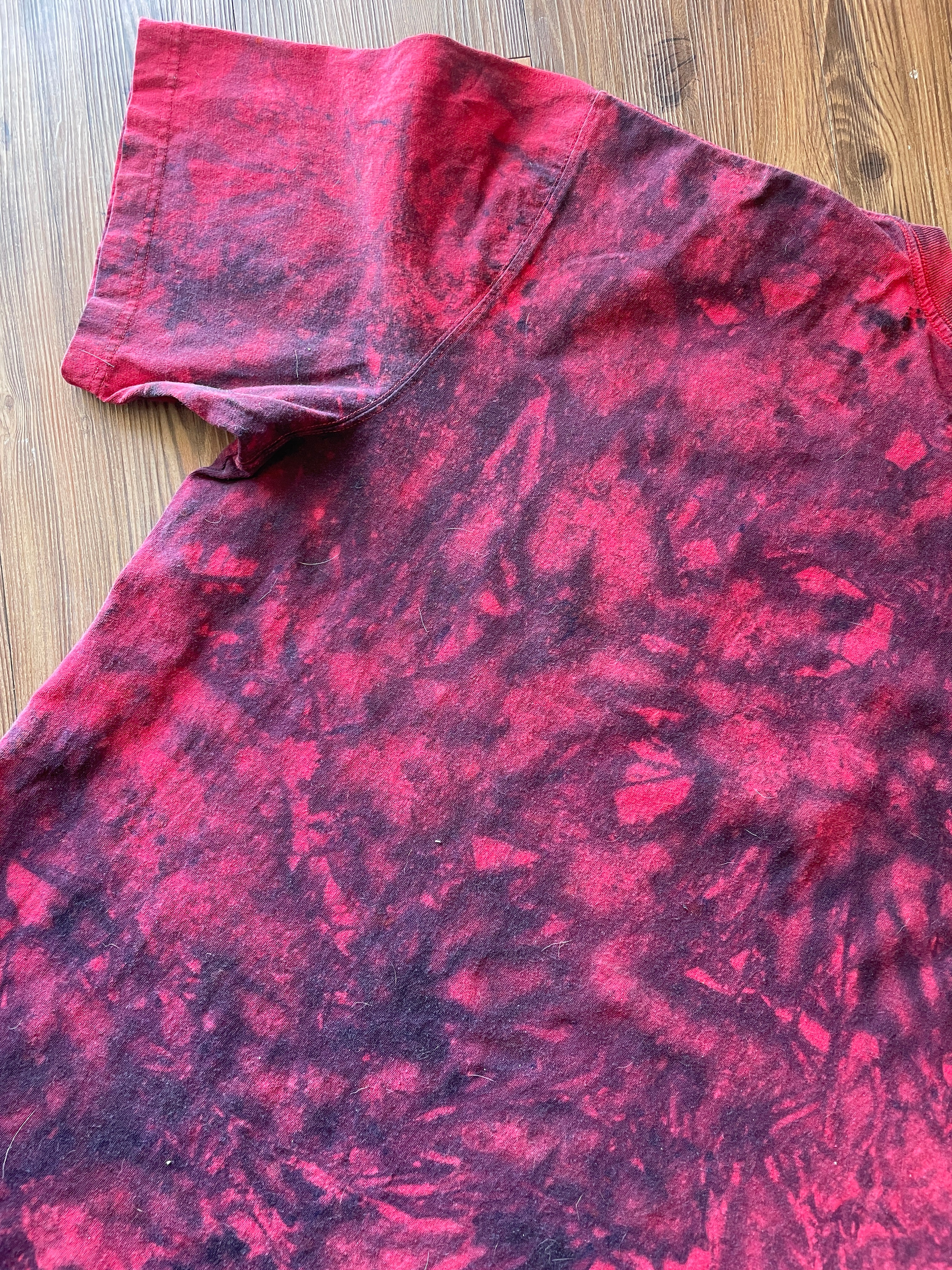 3XL Men’s Red and Black Carhartt Galaxy Dyed Handmade Tie Dye Short Sleeve T-Shirt