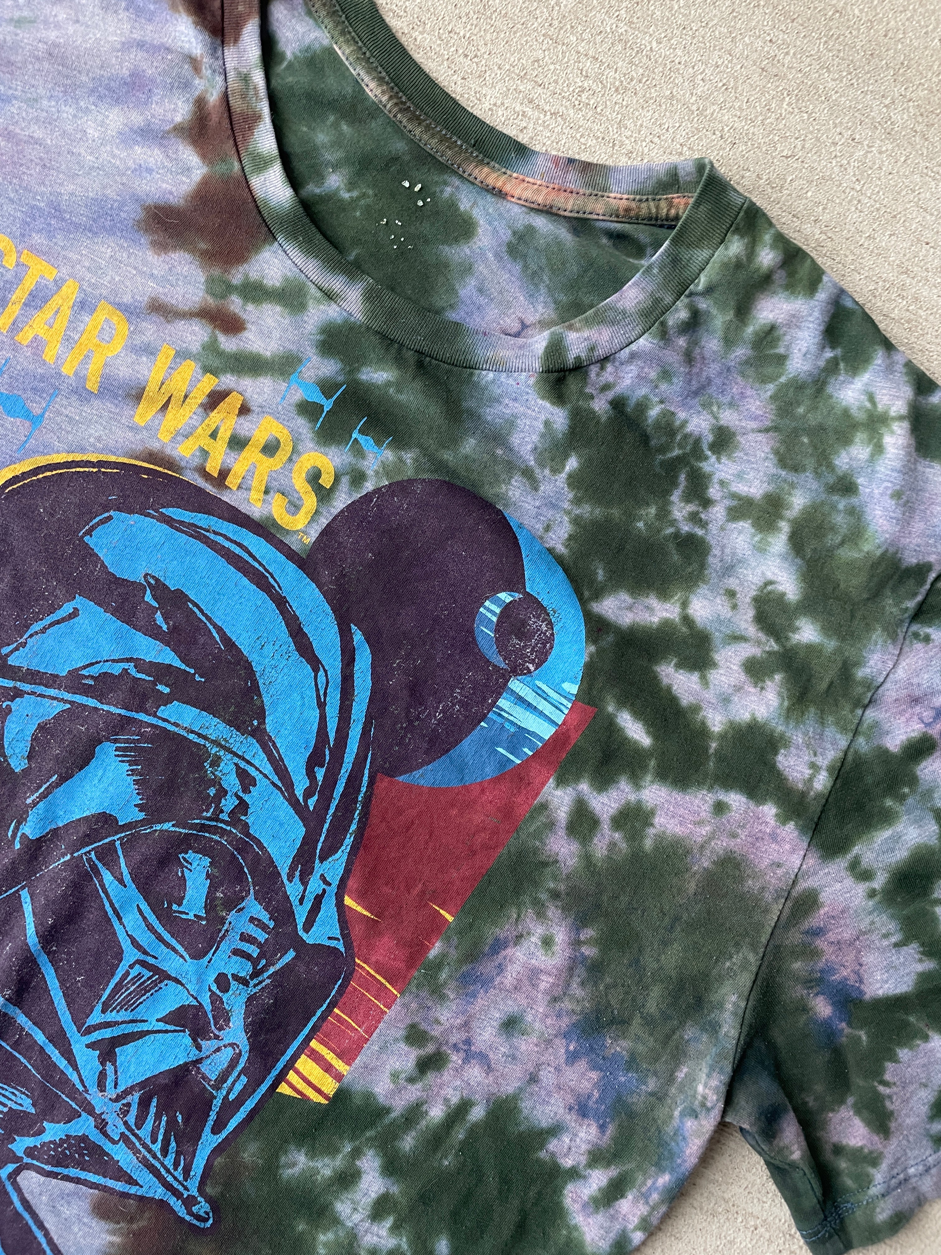 2XL Men’s Darth Vader Handmade Tie Dye T-Shirt | Star Wars Earth Tones Reverse Tie Dye Short Sleeve