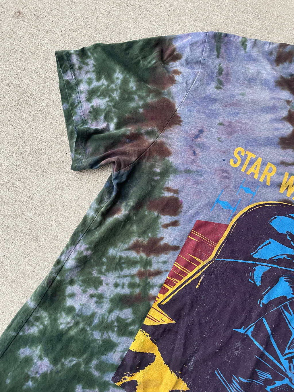 2XL Men’s Darth Vader Handmade Tie Dye T-Shirt | Star Wars Earth Tones Reverse Tie Dye Short Sleeve