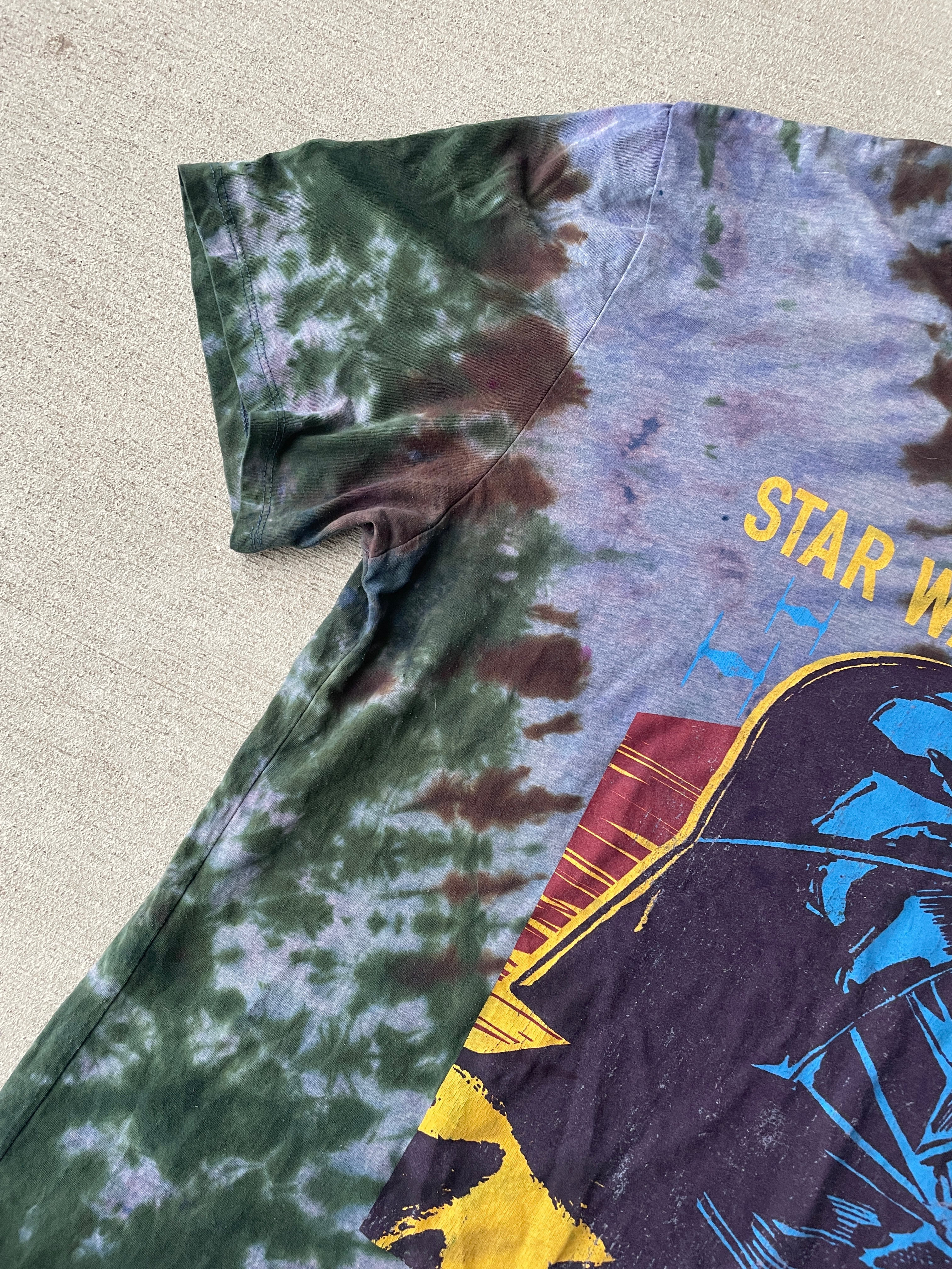 2XL Men’s Darth Vader Handmade Tie Dye T-Shirt | Star Wars Earth Tones Reverse Tie Dye Short Sleeve