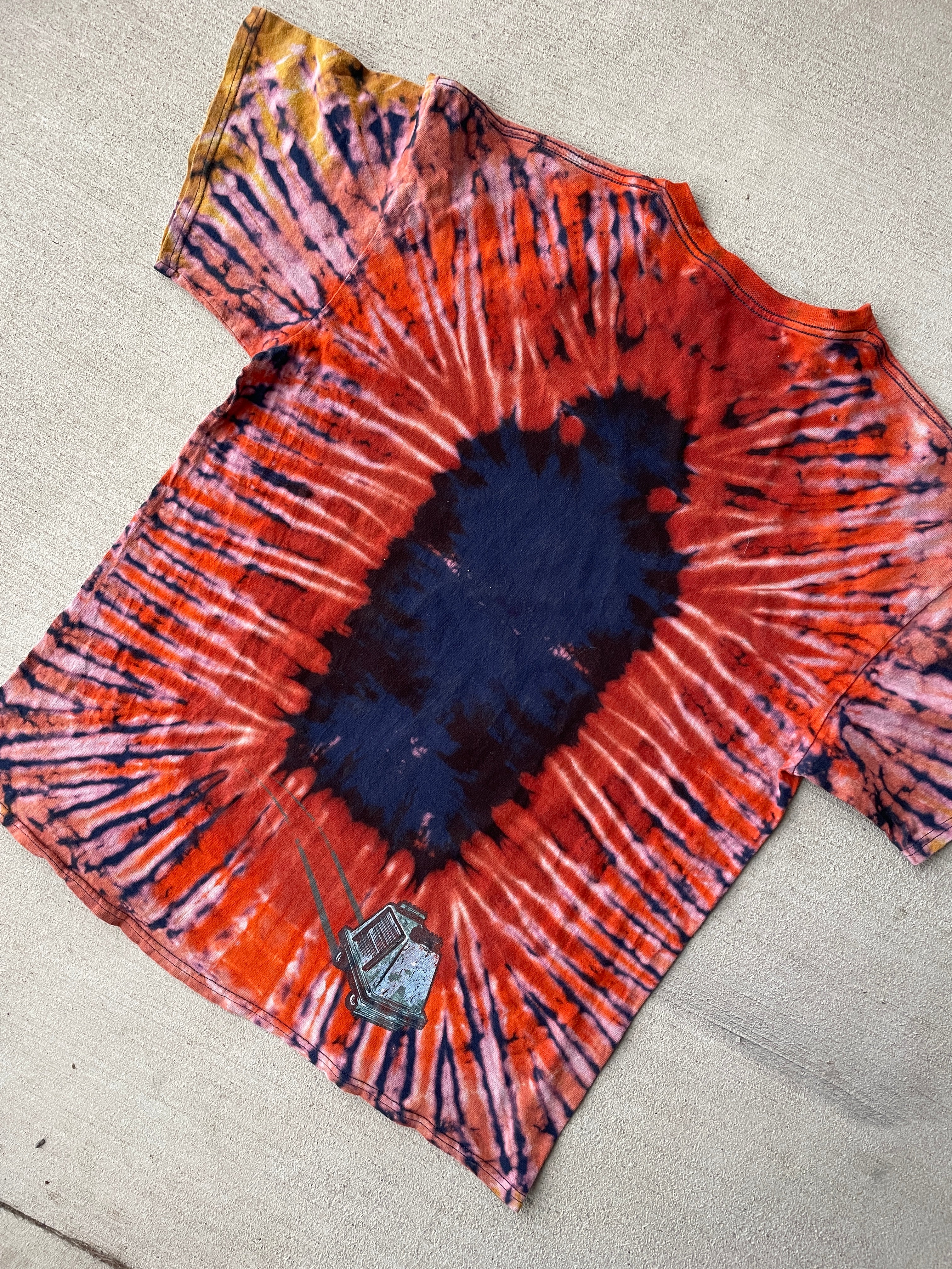 XL Men’s Star Wars Bots Handmade Tie Dye T-Shirt | Warm Earth Tones Reverse Tie Dye Short Sleeve