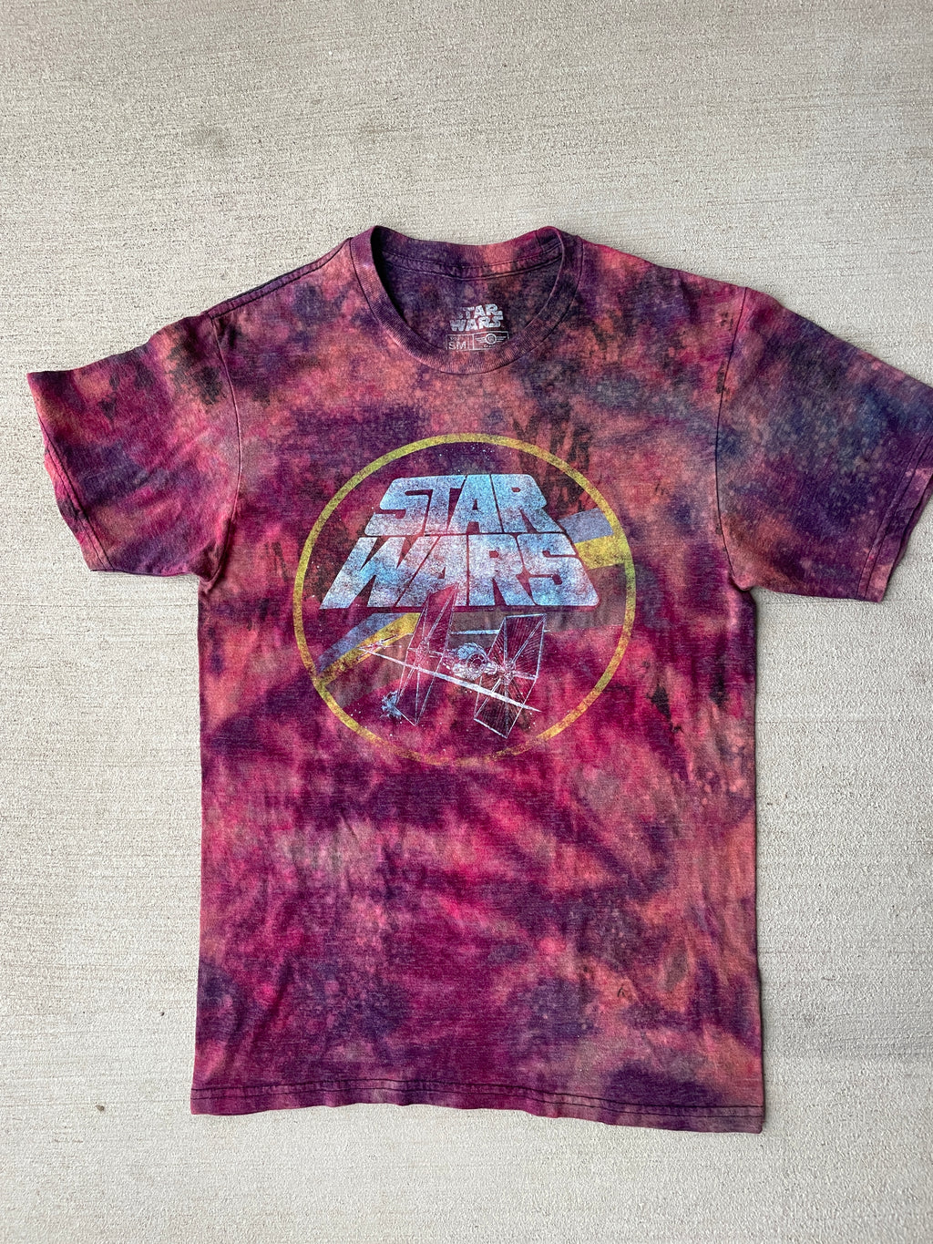Small Men’s Star Wars Galaxy Dye Handmade Tie Dye T-Shirt | Reverse Galaxy Tie Dye Short Sleeve