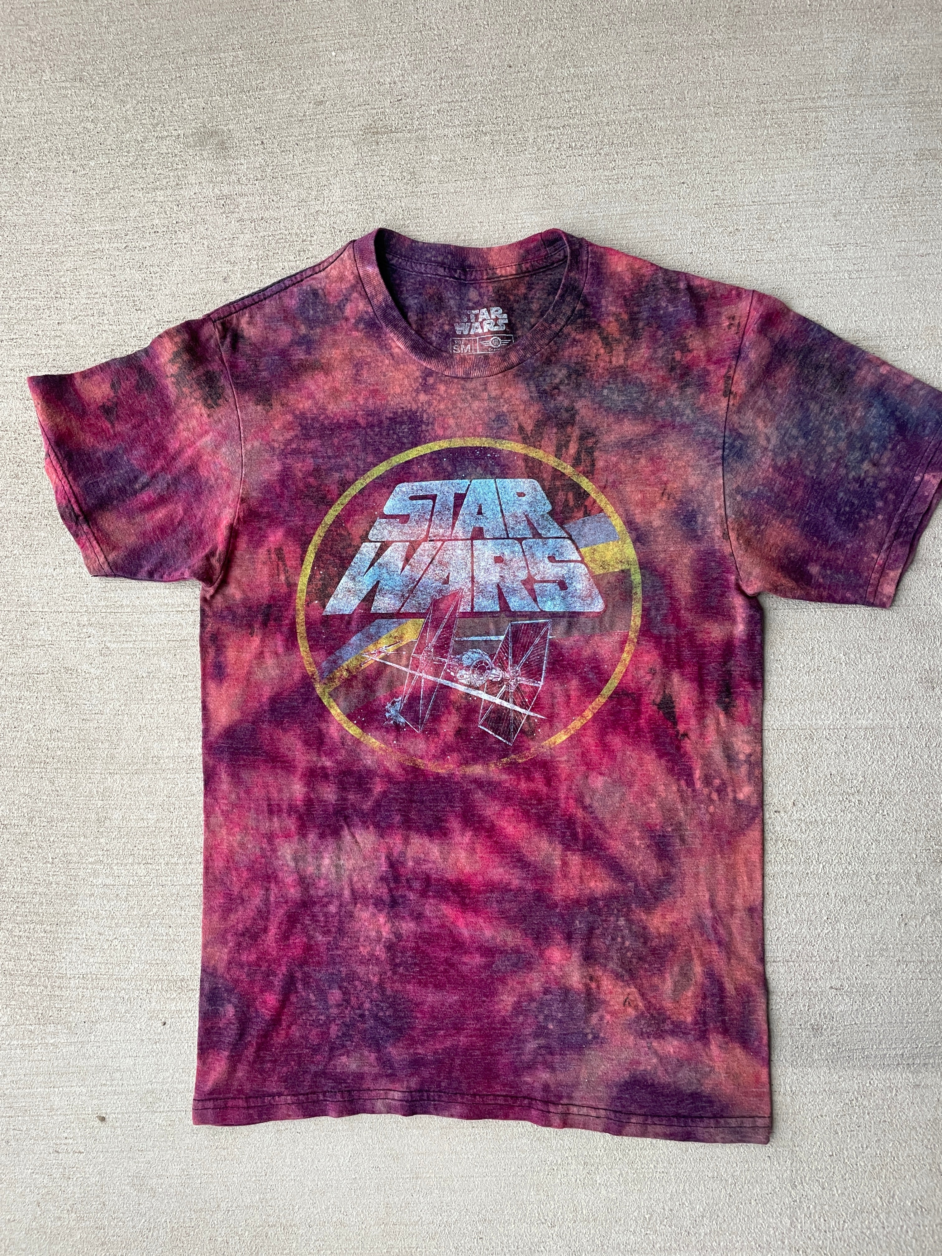 Small Men’s Star Wars Galaxy Dye Handmade Tie Dye T-Shirt | Reverse Galaxy Tie Dye Short Sleeve